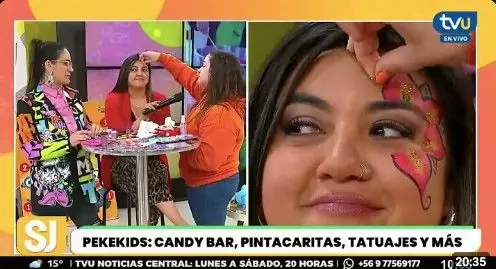 Pintacaritas de PekeKids en el matinal Siempre Juntos de TVU